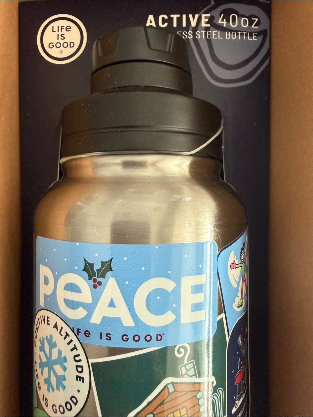 Life is Good Peace Stainless Water Thermos - 40 oz New in Box - Picture 6 of 9